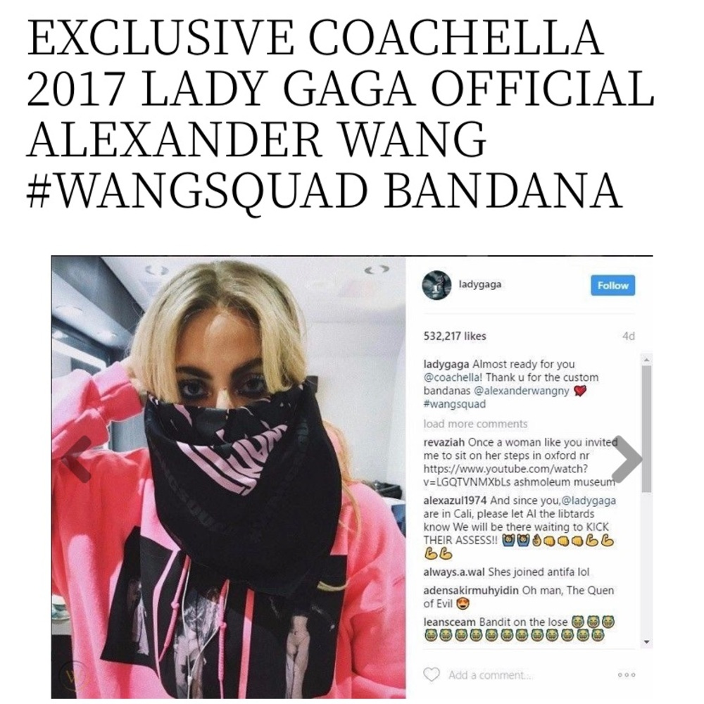 Coachella x Alexander Wang x Lady Gaga bandana